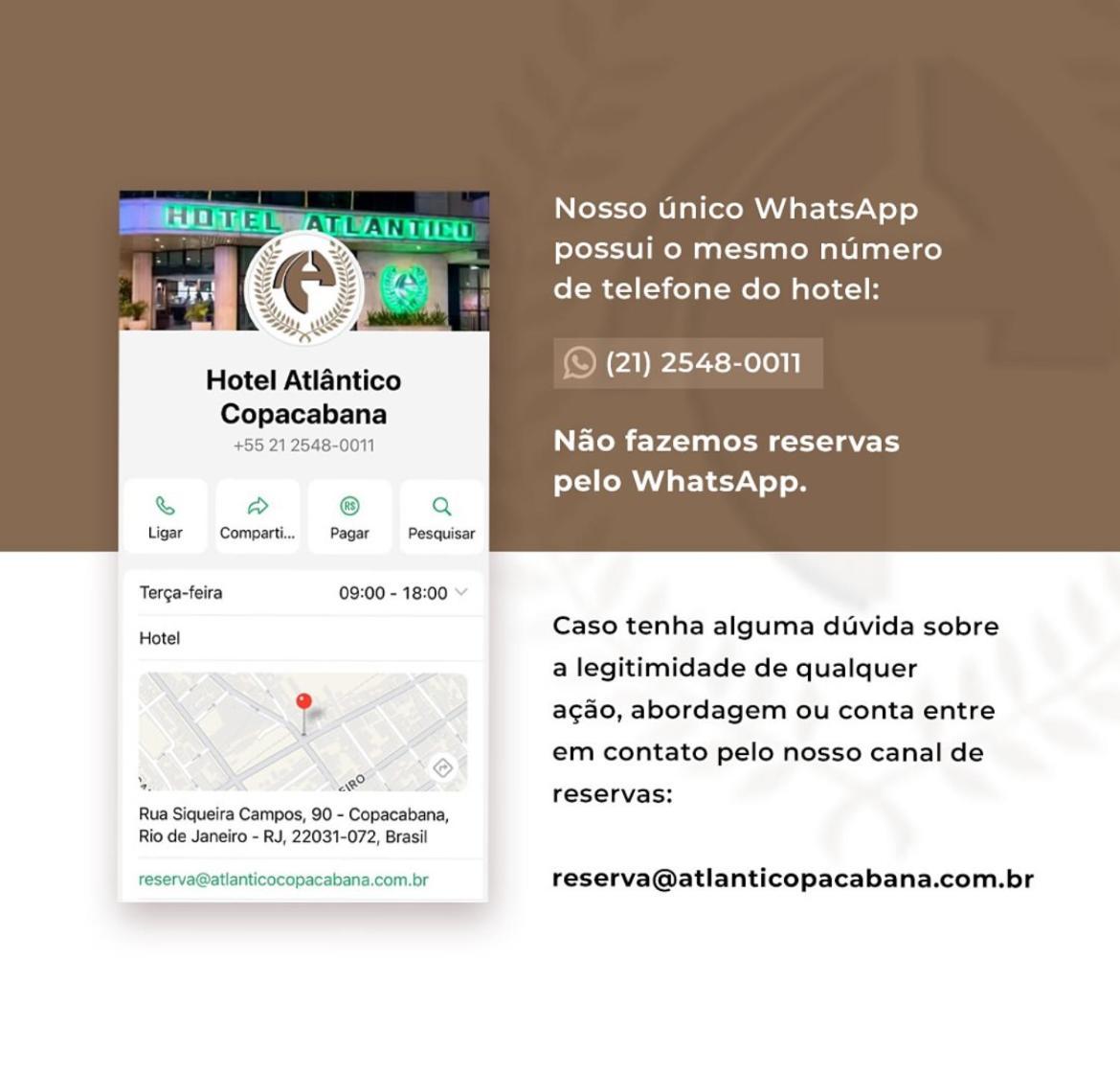 Hotel Atlantico Copacabana Rio de Janeiro Bagian luar foto